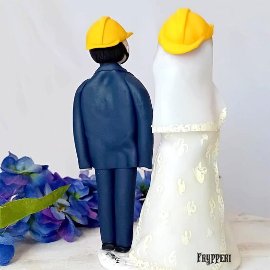 Cake Topper Casco Giallo Sicurezza Personalizzato