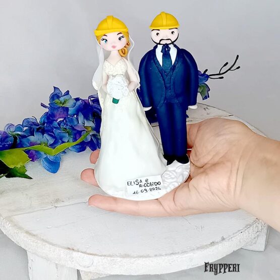 Cake Topper Casco Giallo Sicurezza Personalizzato