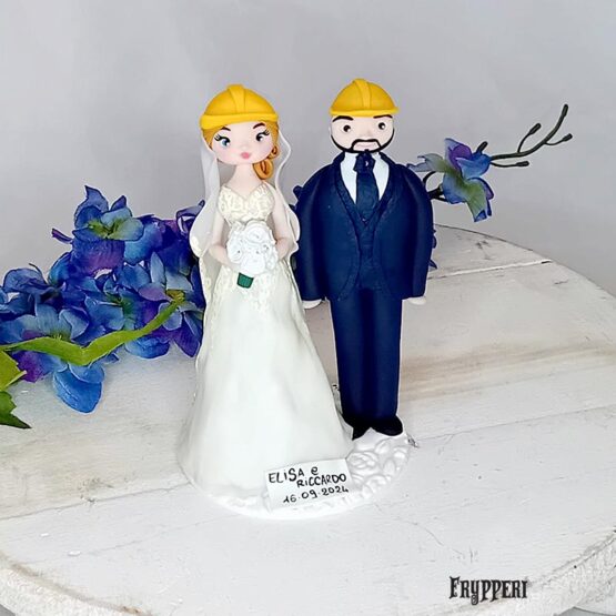 Cake Topper Casco Giallo Sicurezza Personalizzato