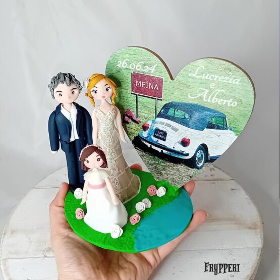 Cake Topper Famiglia Cuore Personalizzato