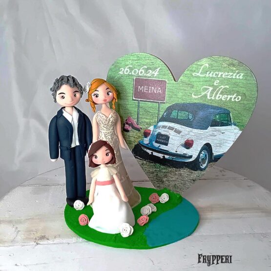 Cake Topper Famiglia Cuore Personalizzato